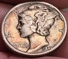 1931 D Mercury Dime ~ $7.69 MELT VALUE ~ Toning Higher Grade Nice Details