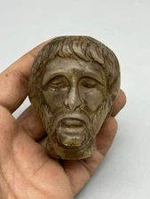 Ancient Roman Greek Head Of Rock Crystal With Rare Motive