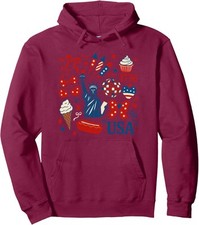 Est 1776 Patriotic US Flag 4th Of July Design Funny Unisex Hooded Sweatshirt