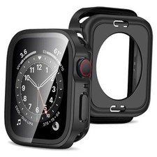 2 in 1 Case 2-Pack Compatible with Apple Watch 44mm Matte Black/Matte Black