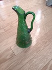 Emerald Green Glass Cruet Or Decanter Made In Slovakia 10  1/4 Tall — photo 1