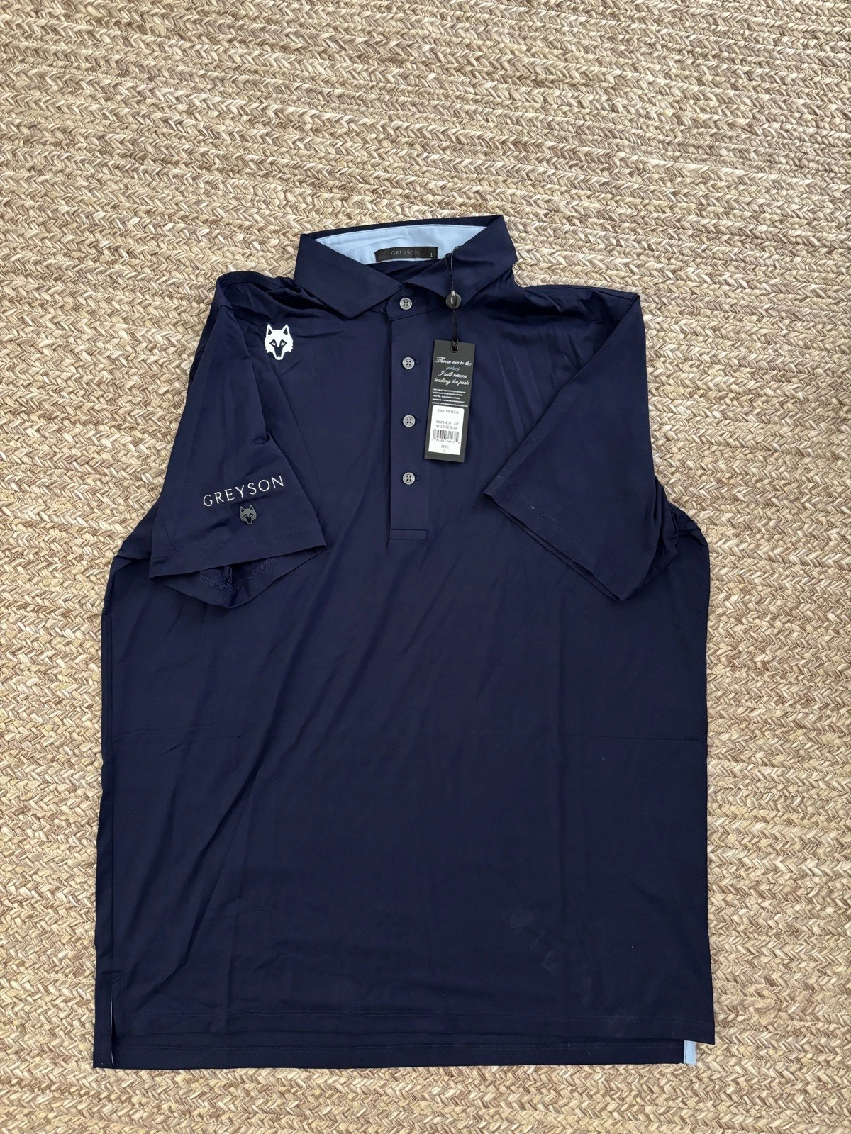 Rare NWT, Mens Greyson Tour Issue, cayuse large polo, maltese blue