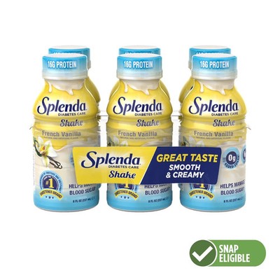 Splenda Diabetes care shake Meal Replacement to Help Manage blood sugar 8 oz....