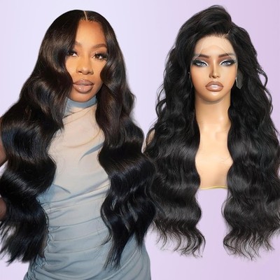Smilenice 13x6 HD Lace Front Perücken Echthaar 200% Dichte, 16 Zoll Körper Welle Lac