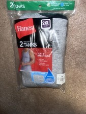MEN'S HANES TAGLESS TANKS, 2XL, PACK OF 2,SEALED, NEW