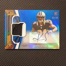 2013 Topps Finest Kenny Stills Rookie 3 color  Patch Auto Blue Refractor /99