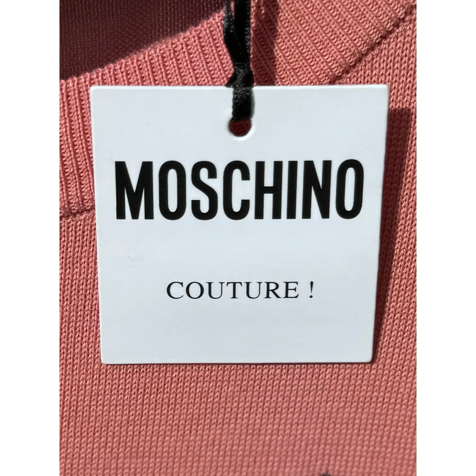 MOSCHINO Vestito Orsacchiotto Rosa Donna Couture Felpa NUOVO con Etichette Large