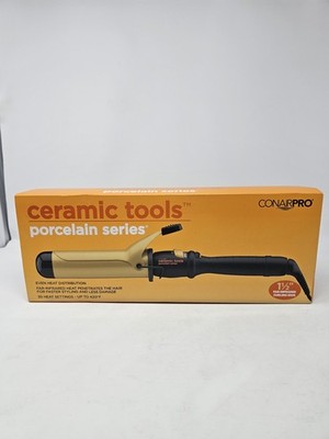 CONAIR PRO CERAMIC TOOLS PORCELAIN SERIES FAR-INFRARED CURLING IRON 1 Inch GOLD