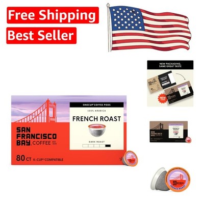 Luxurious Dark Roast French Roast Coffee Pods, 80 ct - Compostable & Caffeinated