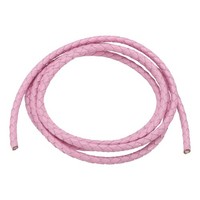 4Mm Rundes Geflochtenes Lederband Zum Basteln Und Schmuckmachen,Rosa (1,1 Yards)