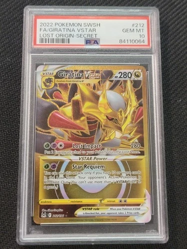GRADED PSA 10 Giratina VSTAR 212/196 Lost Origin Secret Rare Hyper Gold