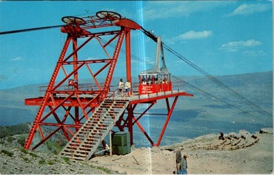 Top Station on Aerial Tram Teton Village Jackson Hole Wyoming Chrome Postcard
