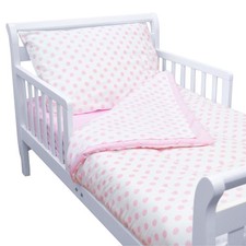 100 Cotton Percale 4-Piece Toddler Bedding Set, Pink, for Girls
