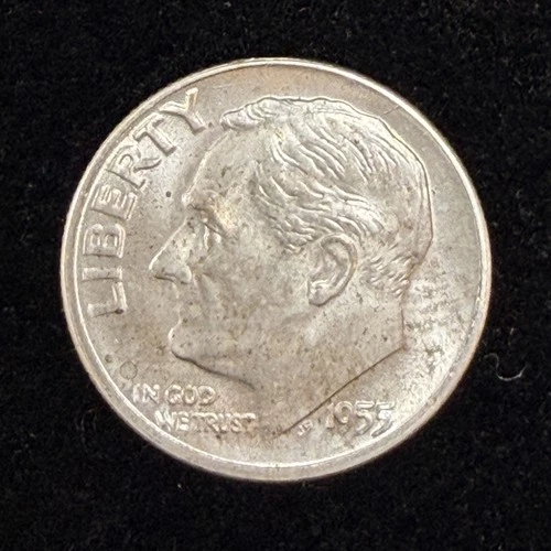 1955-S UNC Roosevelt Dime 90% Silver - Uncirculated Condition A6-14