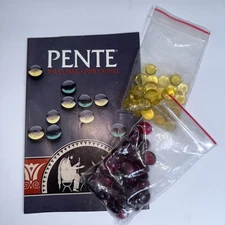 Pente Game Glass Stones Replacement Parts Pieces, Game Directions, 71 Pieces