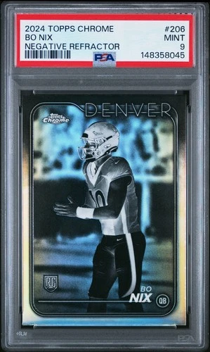 2024 Topps Chrome - Rookies Bo Nix #206 Negative Refractor (RC)