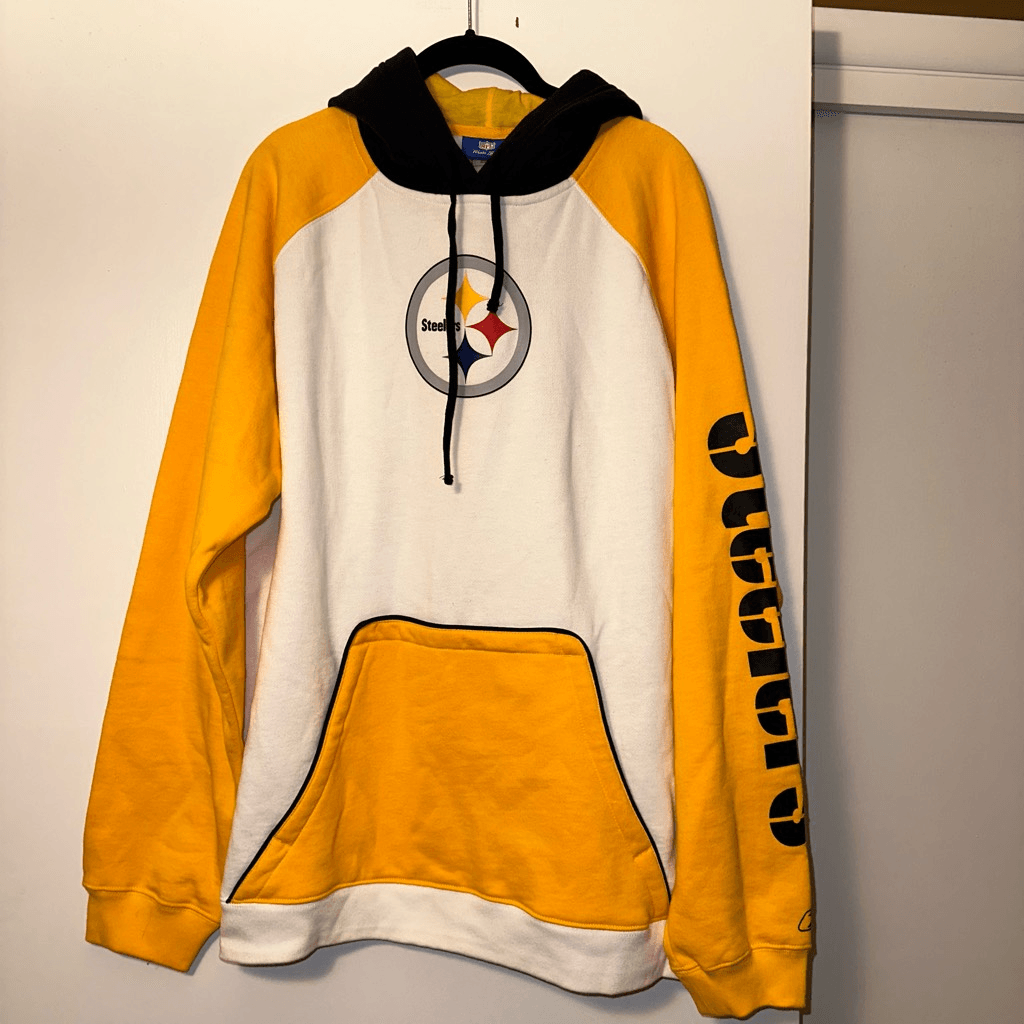 Pittsburgh Steelers Color Block Hoodie Size Medium