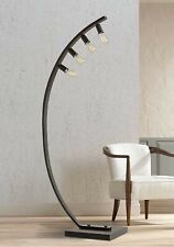 Rivet Brass Arc Mid Century Modern Living Room Standing Floor Lamp With Bulb For Rivet Brass Arc Mid Century Modern, Rivet Brass Arc Mid Century Modern Floor Lamp