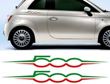 2 x LOGOS TRICOLORE ITALIE POUR FIAT 500 ABARTH 55cm AUTOCOLLANT STICKER FA136A