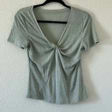 A New Day Women’s Linen Blend Top Small NWT Light Sage Green Casual Dressy