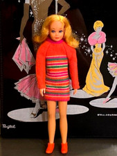 Vintage 1969 #1147 #1117 drammatica nuova vita Skipper Barbie bambola strisce skimmy