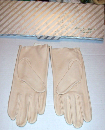 Guanti da guida donna in pelle di cervo taglia 8 sfoderati ~ shorters negozio artigianale indiano NOS - Foto 2 di 5