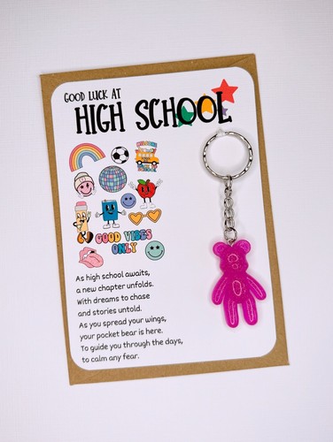 First Day of High School Keyring Good Luck Worries Anxiety New School Secondary - Picture 5 of 11