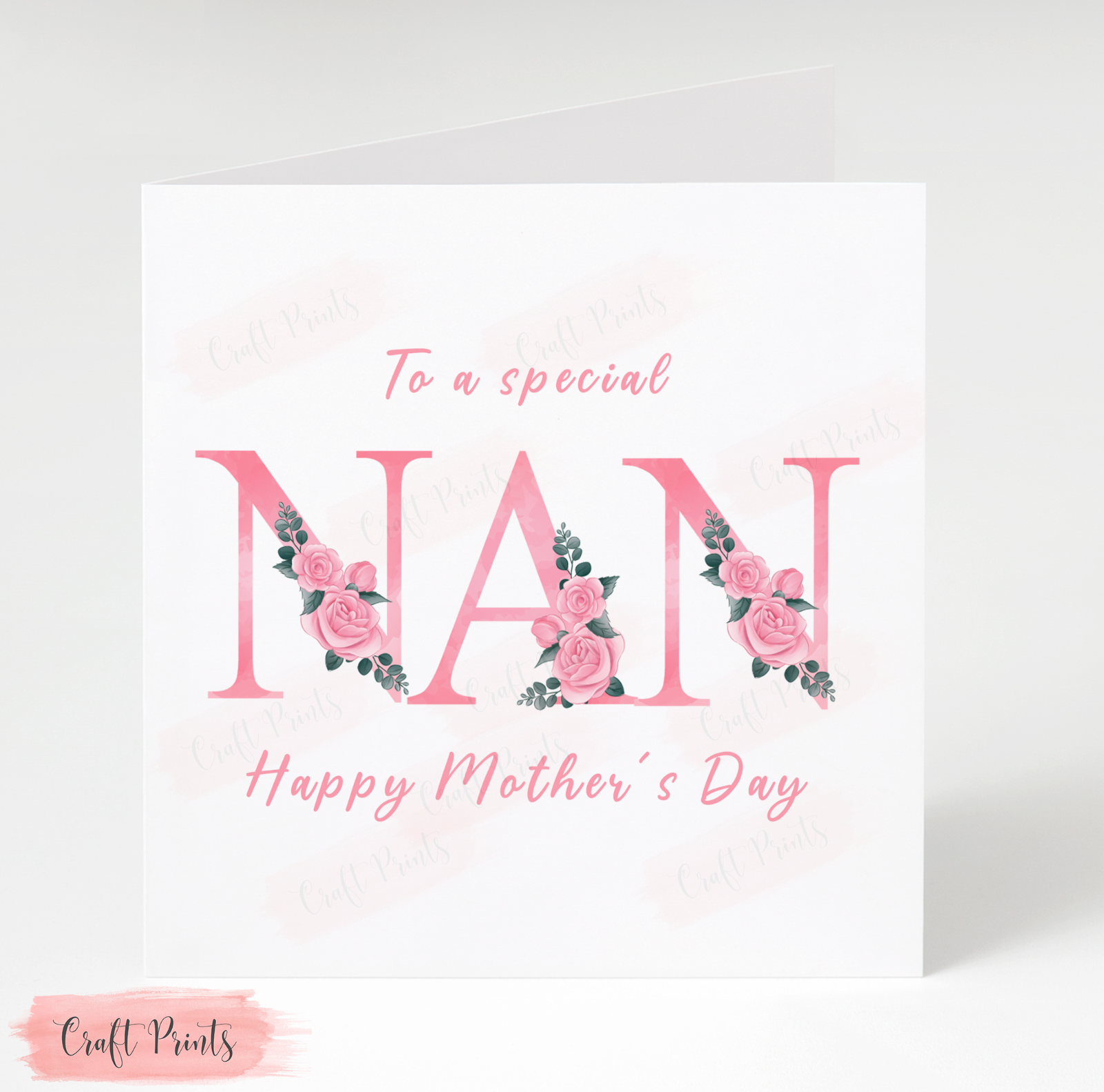 Handmade Floral Mothers Day Card Nan Nanny Grandma