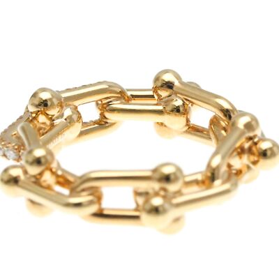 Tiffany Co Hardware Small Link Ring Diamond 18 K Pink Gold Tiffany Co Hardware Small Link Ring Diamond 18 K Pink Gold