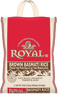 Royal BROWN Basmati Rice ( 1 Pack of 10 Lb)