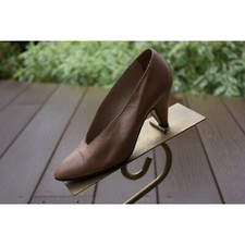 Pancaldi For Sandilar Pumps Shoes Beige Vtg Made In Italy Leather 5 1/2B
