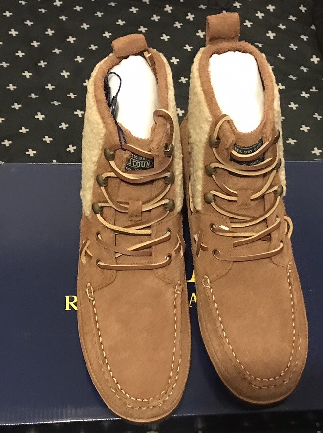 Mens Polo bear Ranger Mid Suede & Faux-Shearling Boot 9.5 | eBay display picture 3