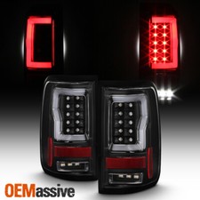 For 2004-2008 Ford F150 Styleside V2 Light Bar Led Black Tail Lights Lhrh Pair