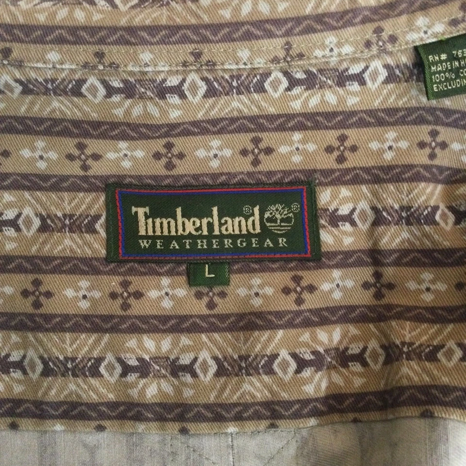 Timberland Hombre Manga Larga Algodón Rayas Marrón L-XL (#331) Foto 3 de 4