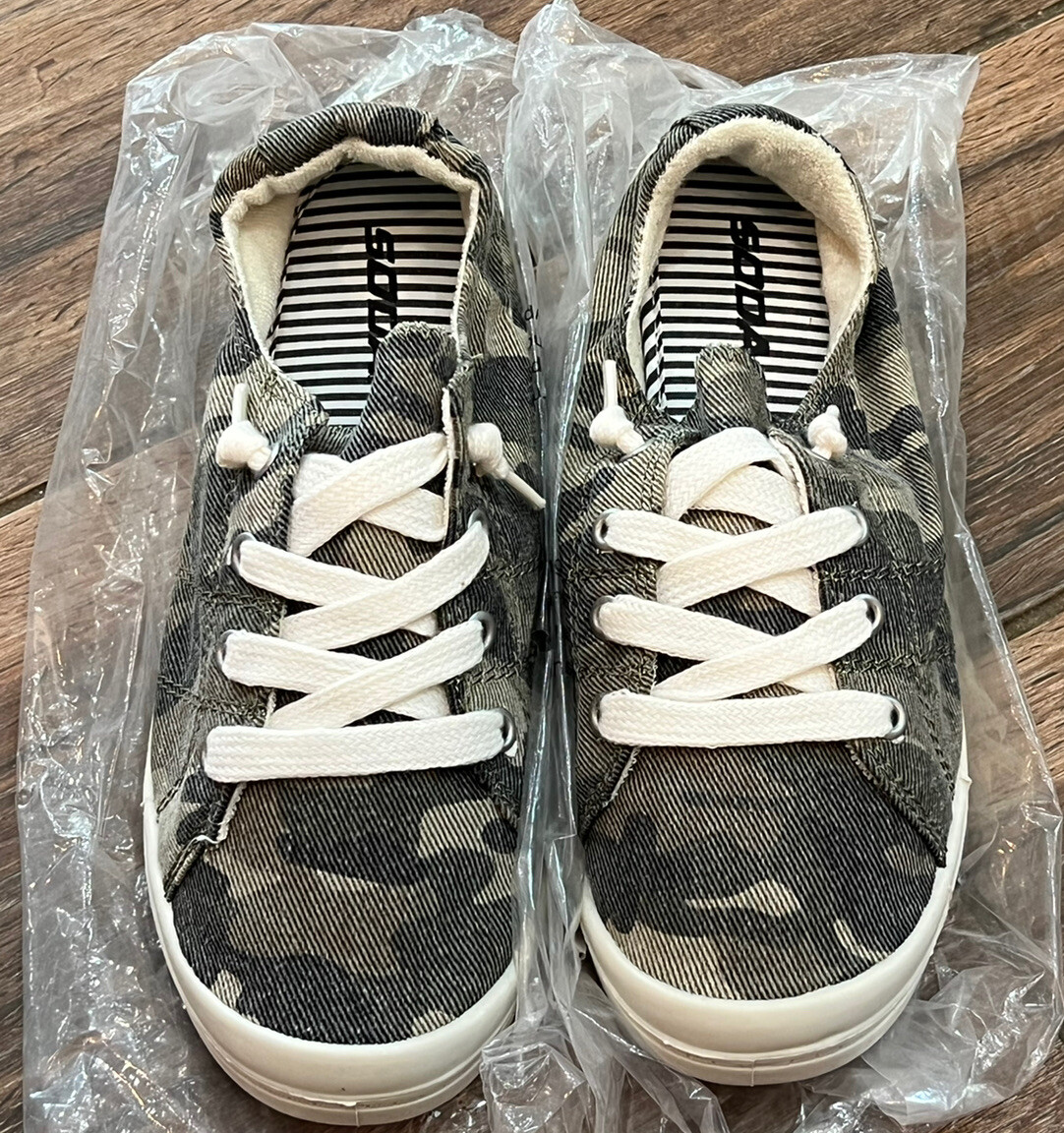 Soda Zig Women Causal Flat Heel Slip On Lace Up Look Sneaker