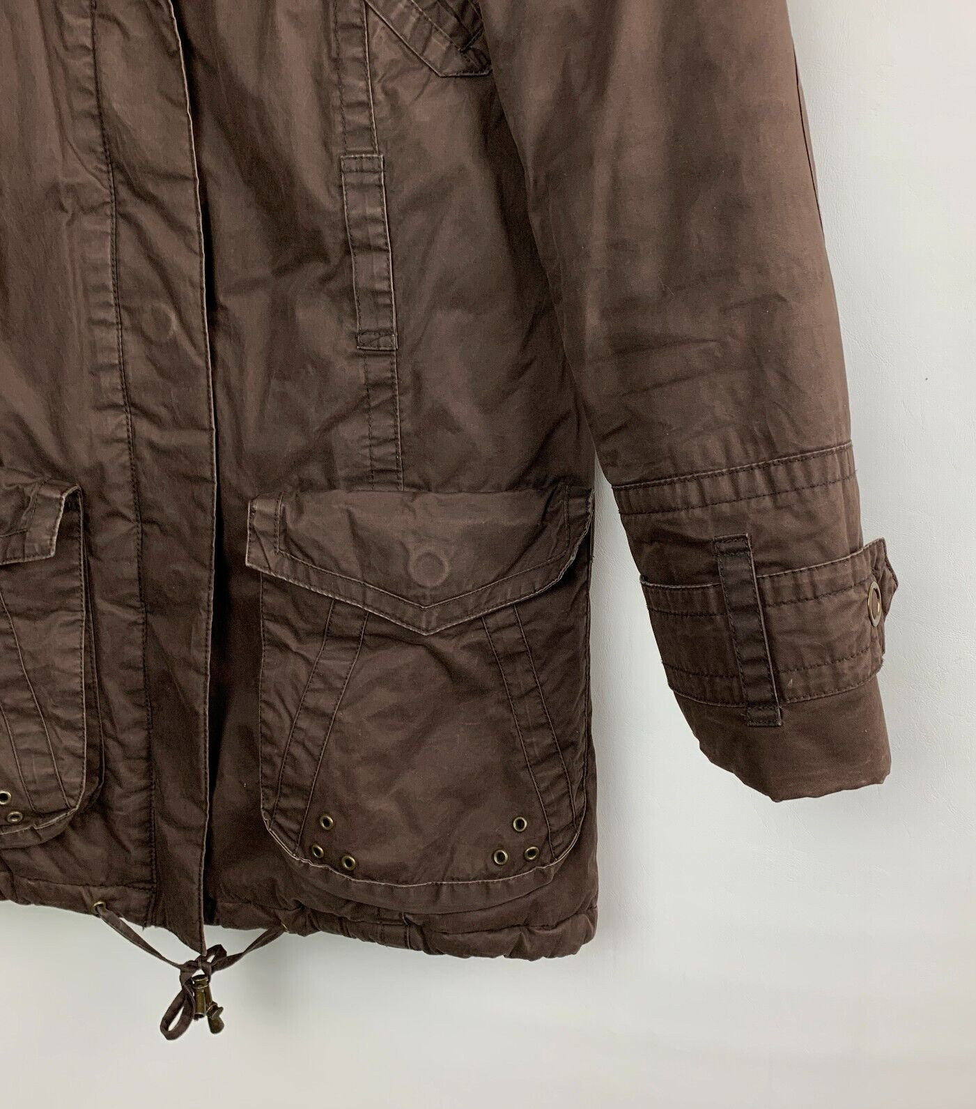 Zara Basic Outdoor Jacket Stand Collar Zip Snaps … - image 7