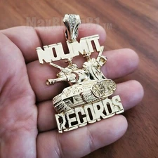 Hip Hop Jewelry Iced Cubic Zirconia Gold Plated No Limit Records Tank Pendant