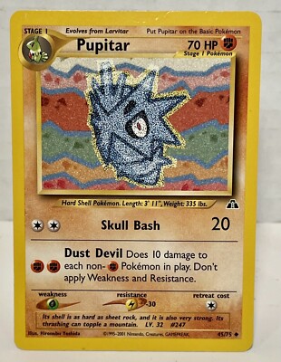 Pokemon Pupitar 45/75 Neo Discovery MP  Non Halo Vintage See Pictures & Notes