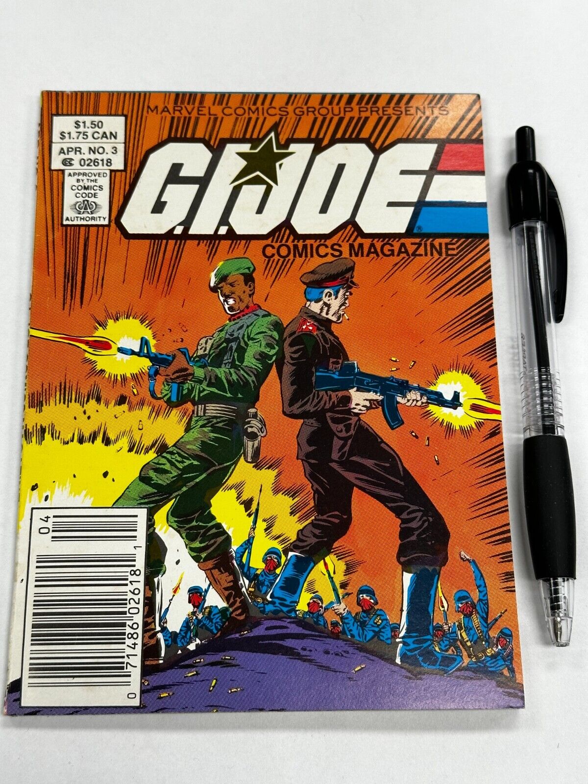 VINTAGE 1987 APR #3 G.I. Joe MINI Comic, Magazine Digest, Marvel Size 6.5" x 5"