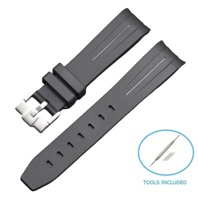 Watch Wrist Strap For Omega + Swatch Constellation Rubber 20mm Tools Included UK