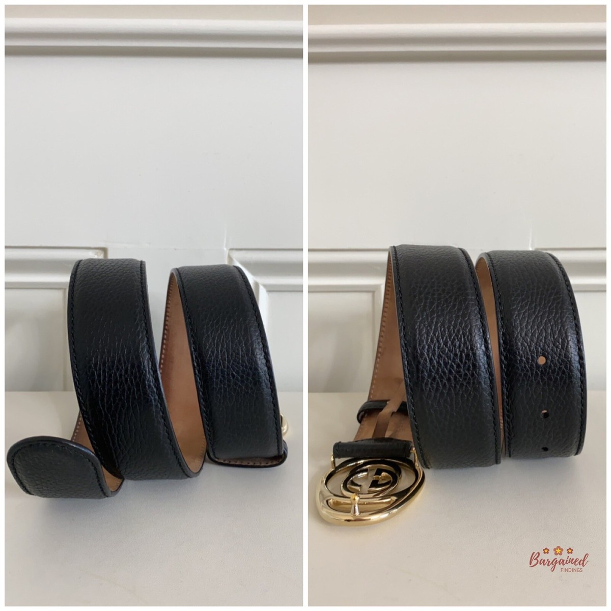 GUCCI ブラック ベルト GGロゴ 80-32 Gucci Black Leather GG Marmont Logo Belt – 80 / 32 – I MISS