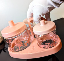 Pink 1950's Round the clock with baby 3 Glass jar caddy Nursery set Shower Gift