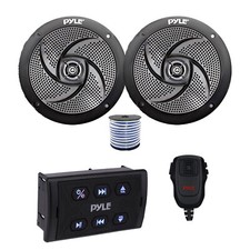 Pyle PLMRBTRK1 Marine Bluetooth Controller, 2x 5.25" 180W Speakers Black , Wire