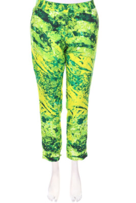 ADOLFO DOMINGUEZ Pants Cropped Print ES 42 = D 40 green shades yellow NEW