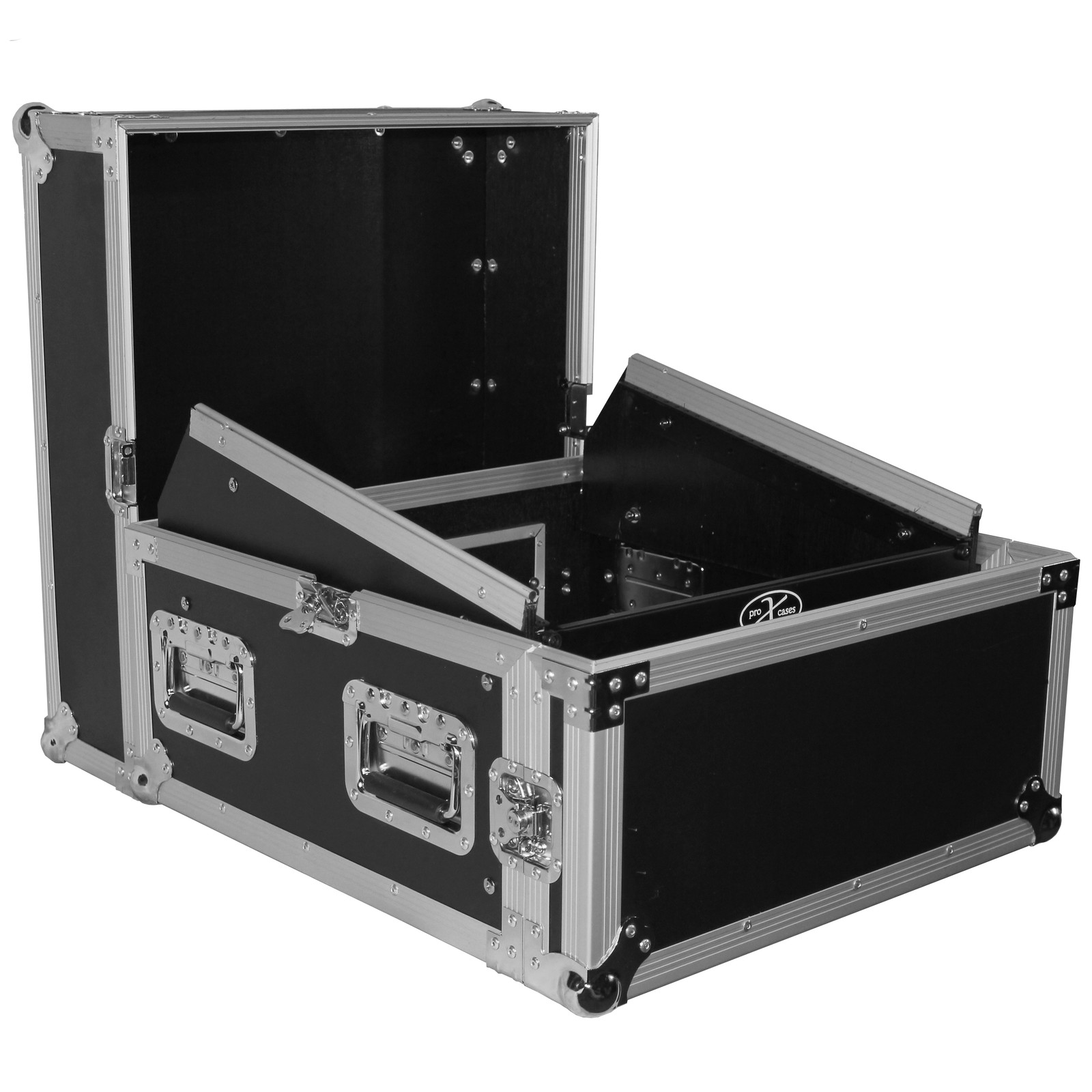 ProX T-4MRSS ATA Rack 4U (снизу) + 10U (сверху) Наклонный комбинированный кейс для DJ Flight Case
