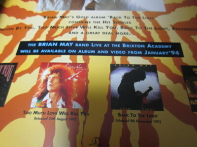 Brian May 1993 Back Light Concert Program Book w Japan Flyer Set
