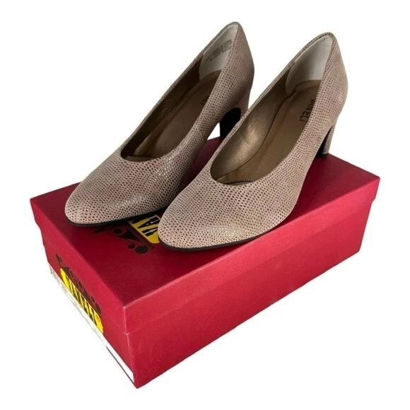 Zapatos de salón Vanelia para mujer 10 color topo de colección estampado de dunas abuela madre oficina Y2K Foto 2 de 4