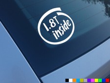 1.8T INSIDE CAR STICKERS DECALS VINYL FUNNY WINDOW AGU ENGINE BAM TURBO DUB