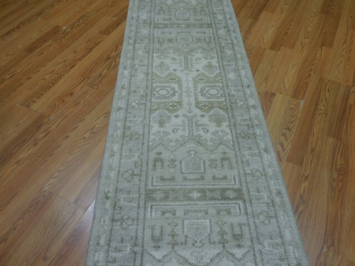 Colorful Turkish oushak hand knotted wool Transitional Design 2.4x9 Rug Runner - Picture 10 of 14
