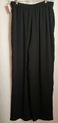 NIPON STUDIO Women's Sz 12 Semi Sheer Flowing Black Pants NWT